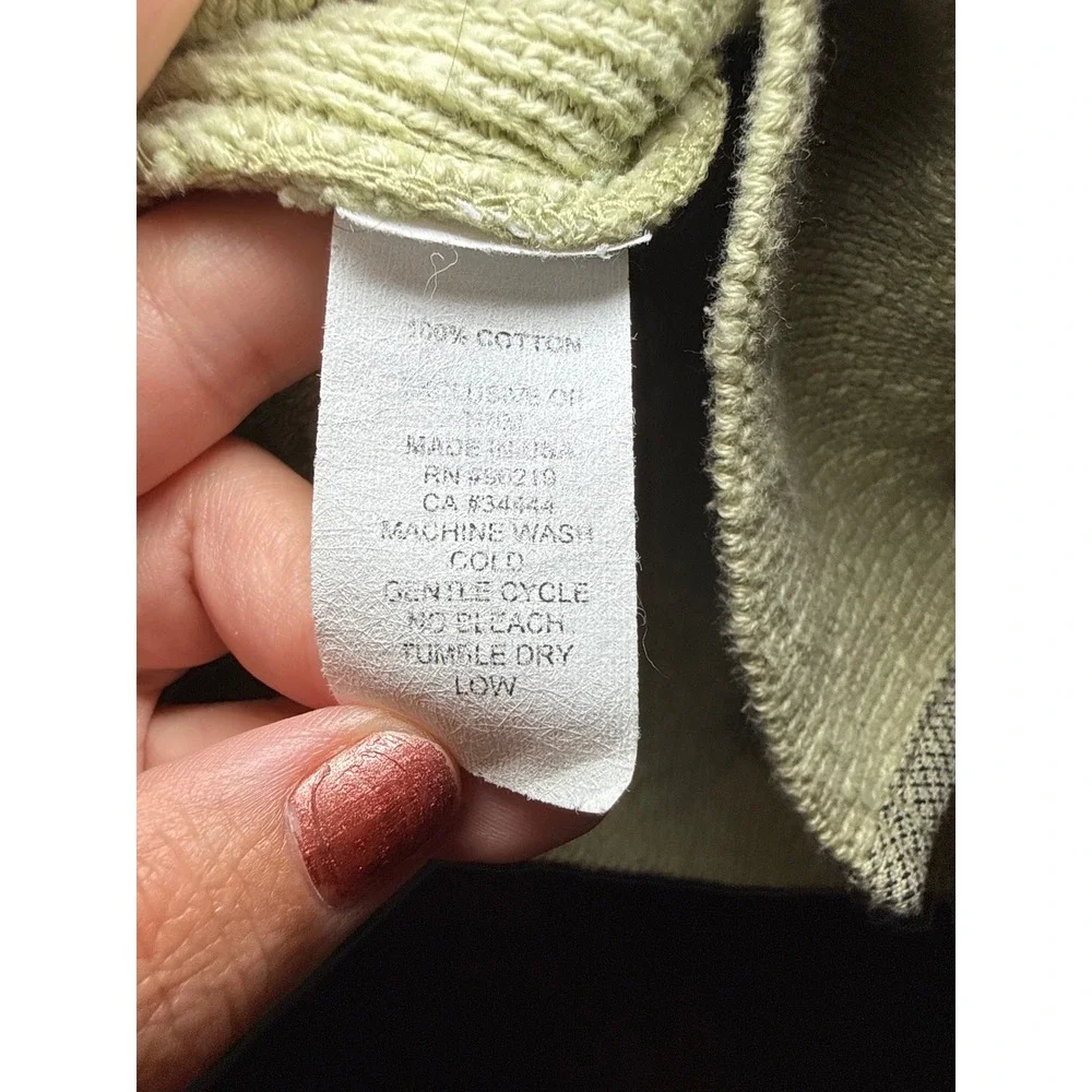 Willow Womens Sage Green 100% Cotton Knit Button Cardigan Jacket Size M